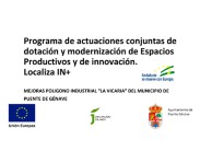 Programa de actuaciones conjuntas de dotación y modernización de espacios productivos y de innovación, LocalizaIn+_Cualificaciones de Espacios